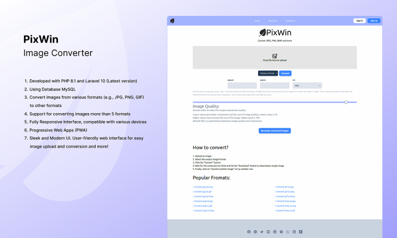 PixWin - Laravel Online Image Converter